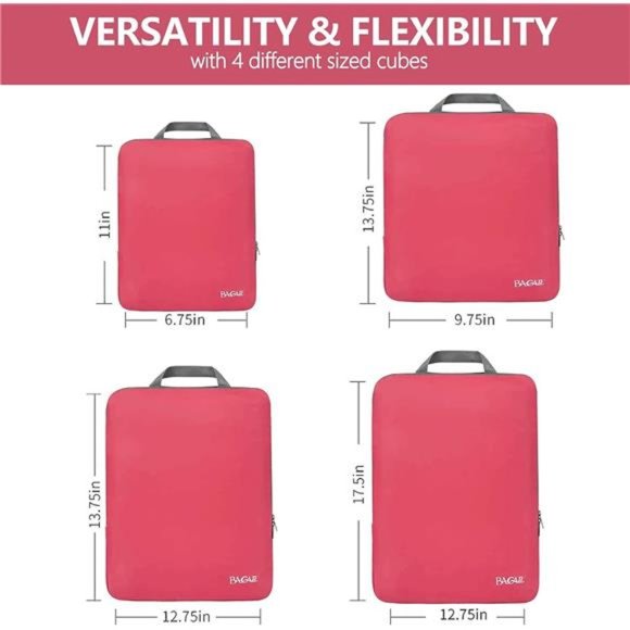 4  Pack Compression Packing Cubes Travel Accessories Expandable  Organizers - Picture 3 of 6